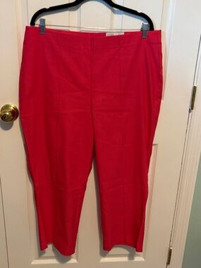 Rafaella Cropped Straight-Leg Pants in Hot Pink